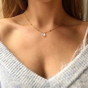 Gold Moonstone Necklace